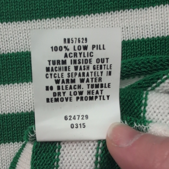 Green and White Striped Tunic Top with Long Sleeves. NWT. XL - Picture 6 of 6